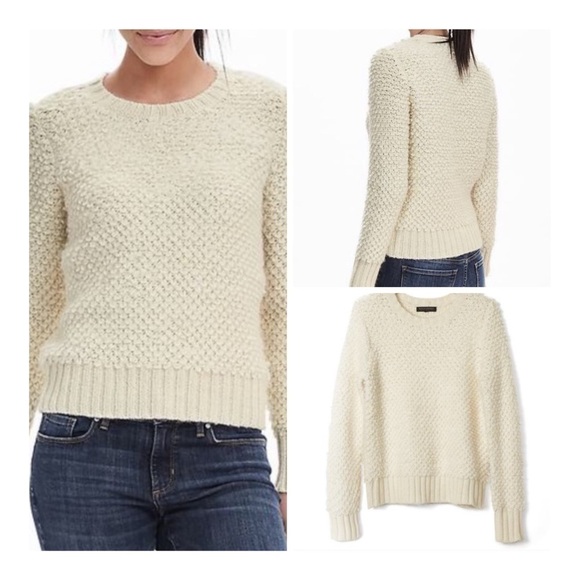 BANANA REPUBLIC Ivory Loop Stitch Sweater - Picture 2 of 8